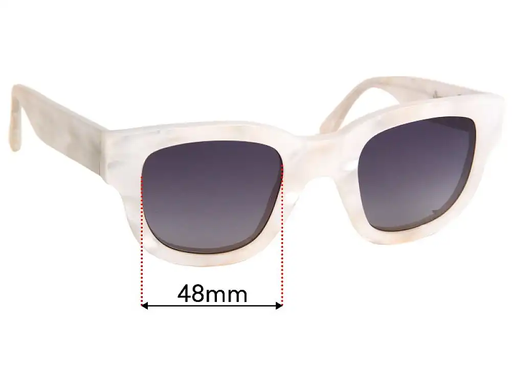 Sunglass Fix Replacement Lenses for Acne Studios Pearlescent Square Frames - 48mm Wide Sunglass Fix Replacement Lenses for Acne Studios Pearlescent Square Frames - 48mm Wide
