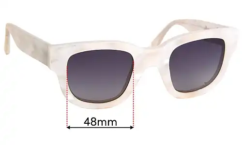 Sunglass Fix Replacement Lenses for Acne Studios Pearlescent Square Frames - 48mm Wide Acne Studios Pearlescent Square Frames Replacement Lenses 48mm wide