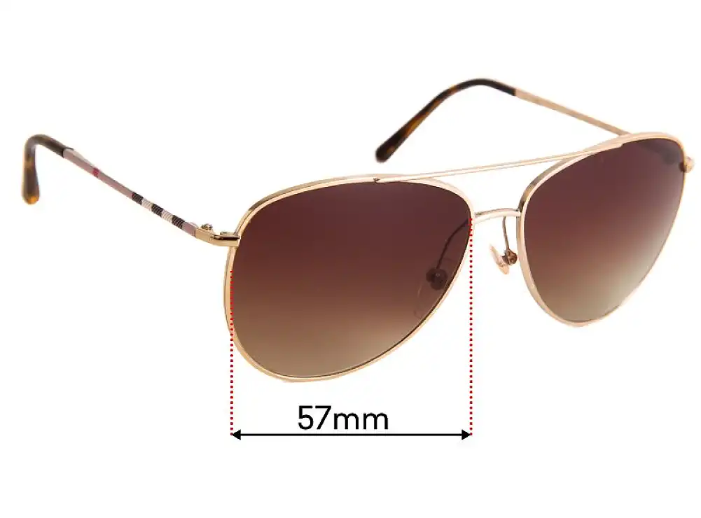 Sunglass Fix Replacement Lenses for Burberry B 3072 - 57mm Wide Sunglass Fix Replacement Lenses for Burberry B 3072 - 57mm Wide