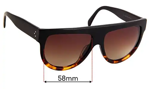 Sunglass Fix Replacement Lenses for Celine CL 41026/S - 58mm Wide Celine CL 41026/S Replacement Lenses 58mm wide