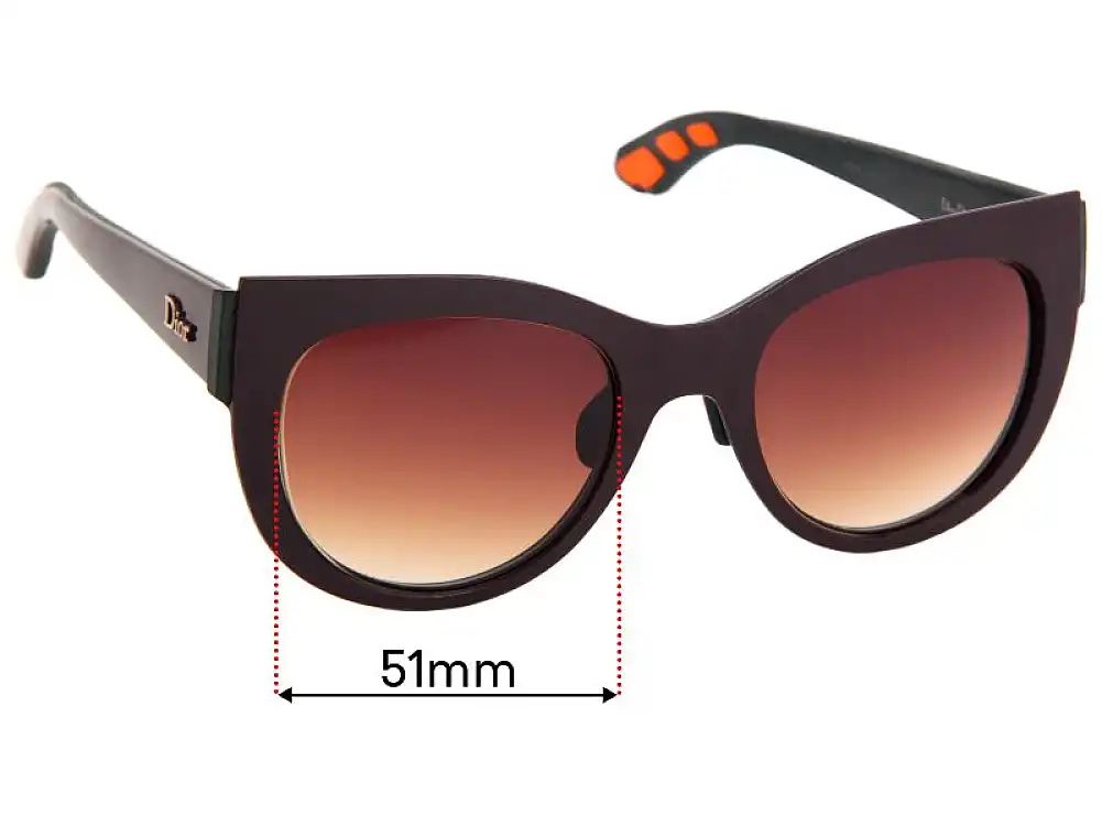 Sunglass Fix Replacement Lenses for Christian Dior Dior Decale 1 - 51mm Wide Sunglass Fix Replacement Lenses for Christian Dior Dior Decale 1 - 51mm Wide