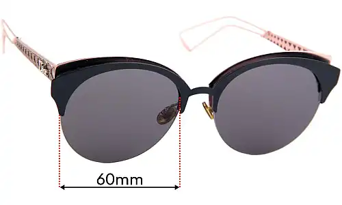 Sunglass Fix Replacement Lenses for Christian Dior Diorama Club - 60mm Wide Sunglass Fix Replacement Lenses for Christian Dior Diorama Club - 60mm Wide