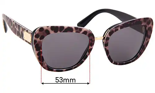 Sunglass Fix Replacement Lenses for Dolce & Gabbana DG4296 - 53mm Wide Sunglass Fix Replacement Lenses for Dolce & Gabbana DG4296 - 53mm Wide