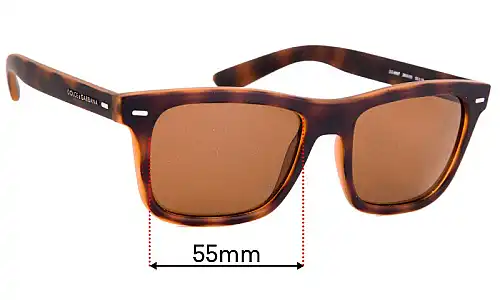 Sunglass Fix Replacement Lenses for Dolce & Gabbana DG6095 - 55mm Wide Sunglass Fix Replacement Lenses for Dolce & Gabbana DG6095 - 55mm Wide