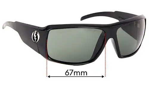 Sunglass Fix Replacement Lenses for Electric Kyle Busch KB1 - 67mm Wide Electric Kyle Busch KB1 Replacement Lenses 67mm wide