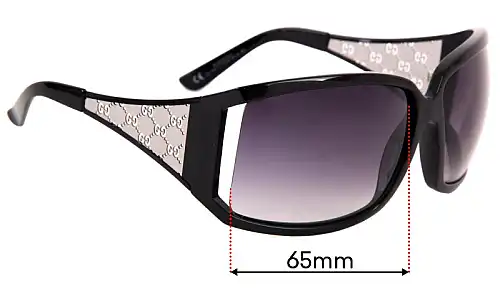 Sunglass Fix Replacement Lenses for Gucci GG2999/S - 65mm Wide Gucci GG2999/S Replacement Lenses 65mm wide
