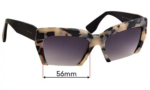 Sunglass Fix Replacement Lenses for Miu Miu SMU11O - 56mm Wide Sunglass Fix Replacement Lenses for Miu Miu SMU11O - 56mm Wide