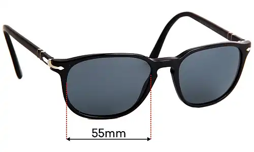 Sunglass Fix Replacement Lenses for Persol 3019-S - 55mm Wide Persol 3019-S Replacement Lenses 55mm wide