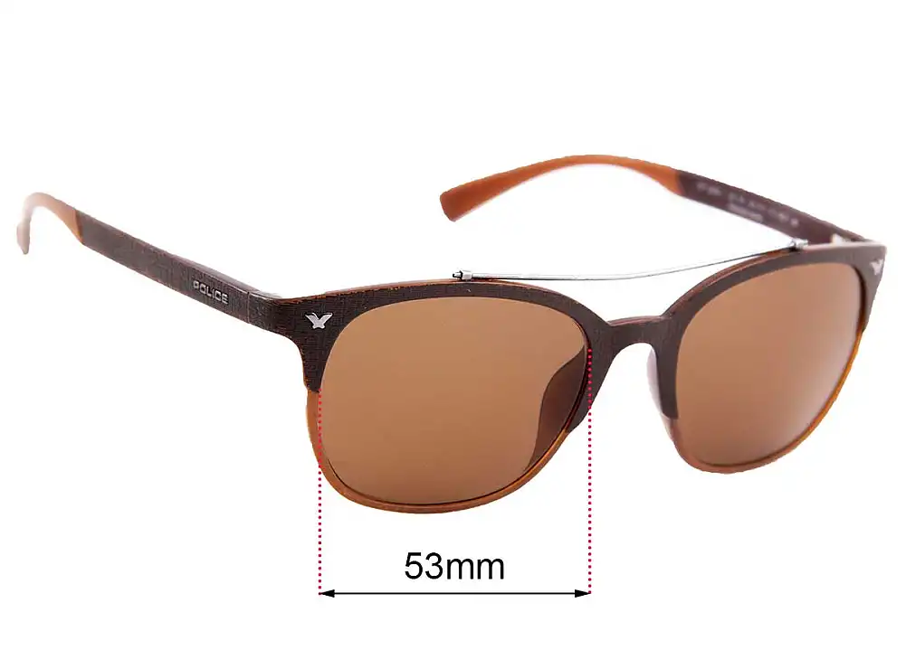 Sunglass Fix Replacement Lenses for Police SPL 161 - 53mm Wide Sunglass Fix Replacement Lenses for Police SPL 161 - 53mm Wide
