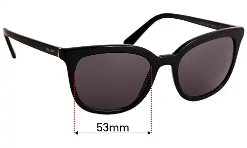 Sunglass Fix Replacement Lenses for Prada SPR03X-F - 53mm Wide Prada SPR03X-F Replacement Lenses 53mm wide
