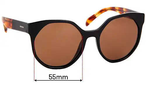 Sunglass Fix Replacement Lenses for Prada SPR11T - 55mm Wide Sunglass Fix Replacement Lenses for Prada SPR11T - 55mm Wide
