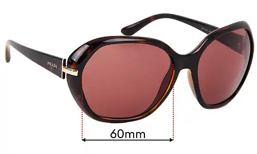 Sunglass Fix Replacement Lenses for Prada SPR14N - 60mm Wide Sunglass Fix Replacement Lenses for Prada SPR14N - 60mm Wide