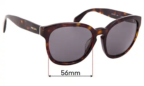 Sunglass Fix Replacement Lenses for Prada SPR17R-F - 56mm Wide Sunglass Fix Replacement Lenses for Prada SPR17R-F - 56mm Wide