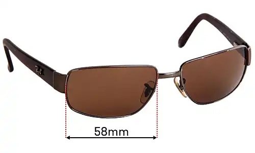 Sunglass Fix Replacement Lenses for Ray-Ban RB3189 Leather II - 58mm Wide Ray-Ban RB3189 Leather II Replacement Lenses 58mm wide