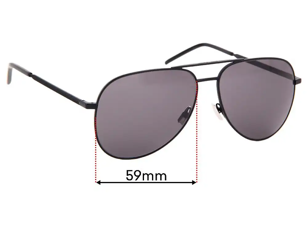 Sunglass Fix Replacement Lenses for Saint Laurent Classic II Folk - 59mm Wide Sunglass Fix Replacement Lenses for Saint Laurent Classic II Folk - 59mm Wide
