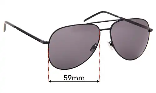 Sunglass Fix Replacement Lenses for Saint Laurent Classic II Folk - 59mm Wide Sunglass Fix Replacement Lenses for Saint Laurent Classic II Folk - 59mm Wide