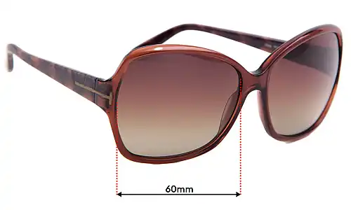 Sunglass Fix Replacement Lenses for Tom Ford Nicola TF229 - 60mm Wide Tom Ford Nicola TF229 Replacement Lenses 60mm wide