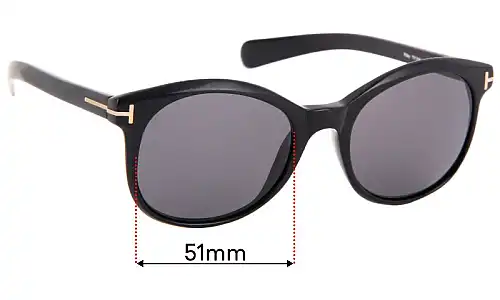 Sunglass Fix Replacement Lenses for Tom Ford Riley TF298 - 51mm Wide Sunglass Fix Replacement Lenses for Tom Ford Riley TF298 - 51mm Wide