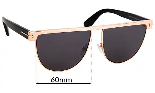 Sunglass Fix Replacement Lenses for Tom Ford Stephanie-02 TF570 - 60mm Wide Tom Ford Stephanie-02 TF570 Replacement Lenses 60mm wide