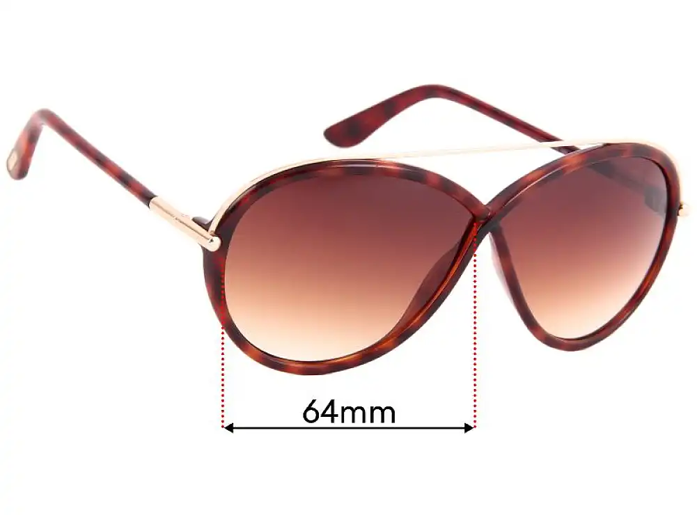Sunglass Fix Replacement Lenses for Tom Ford Tamara TF454 - 64mm Wide Sunglass Fix Replacement Lenses for Tom Ford Tamara TF454 - 64mm Wide