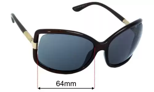 Sunglass Fix Replacement Lenses for Tom Ford Anais TF125 - 64mm Wide Tom Ford Anais TF125 Replacement Lenses 64mm wide