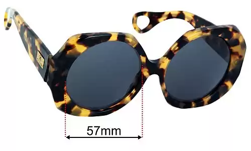 Sunglass Fix Replacement Lenses for Von Zipper Karmic - 57mm Wide - Side View Von Zipper Karmic Replacement Lenses 57mm wide - Side View