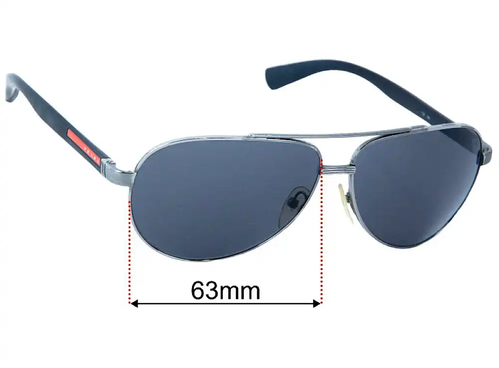 Sunglass Fix Replacement Lenses for Prada SPS58U - 63mm Wide Sunglass Fix Replacement Lenses for Prada SPS58U - 63mm Wide