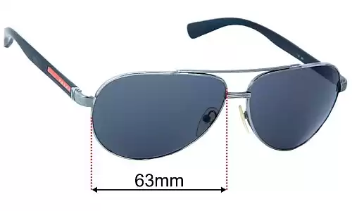 Sunglass Fix Replacement Lenses for Prada SPS58U - 63mm Wide Prada SPS58U Replacement Lenses 63mm wide