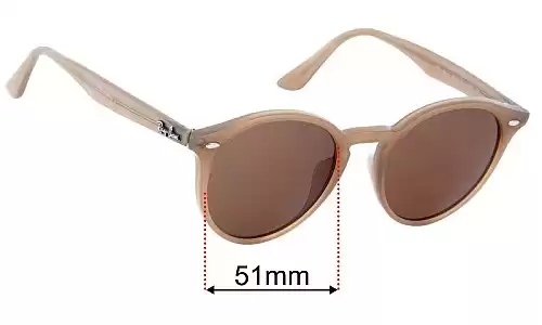 Sunglass Fix Replacement Lenses for Ray-Ban RB2180-F (Low Bridge Fit) - 51mm Wide Ray-Ban RB2180-F (Low Bridge Fit) Replacement Lenses 51mm wide