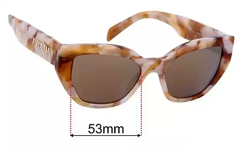 Sunglass Fix Replacement Lenses for Prada SPRA09 - 53mm Wide Prada SPRA09 Replacement Lenses 53mm wide