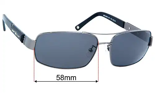Sunglass Fix Replacement Lenses for Montblanc MB 1836S - 58mm Wide Montblanc MB 1836S Replacement Lenses 58mm wide