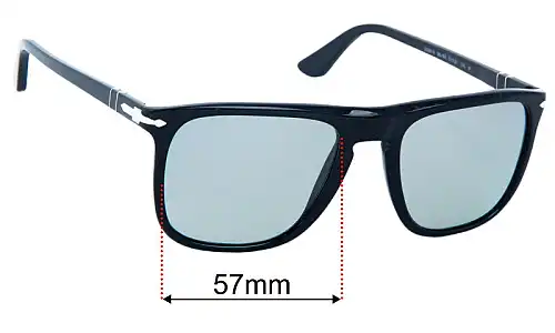 Sunglass Fix Replacement Lenses for Persol 3336-S - 57mm Wide Persol 3336-S Replacement Lenses 57mm wide