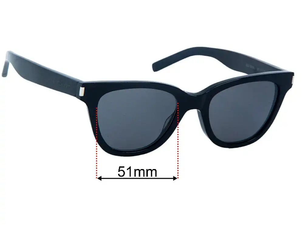 Sunglass Fix Replacement Lenses for Saint Laurent SL 51 Small - 51mm Wide Sunglass Fix Replacement Lenses for Saint Laurent SL 51 Small - 51mm Wide