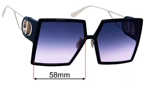 Sunglass Fix Replacement Lenses for Christian Dior 30 Montaigne SU - 58mm Wide Christian Dior 30 Montaigne SU Replacement Lenses 58mm wide