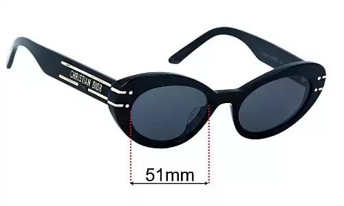 Sunglass Fix Replacement Lenses for Christian Dior DiorSignature B3U - 51mm Wide Christian Dior DiorSignature B3U Replacement Lenses 51mm wide