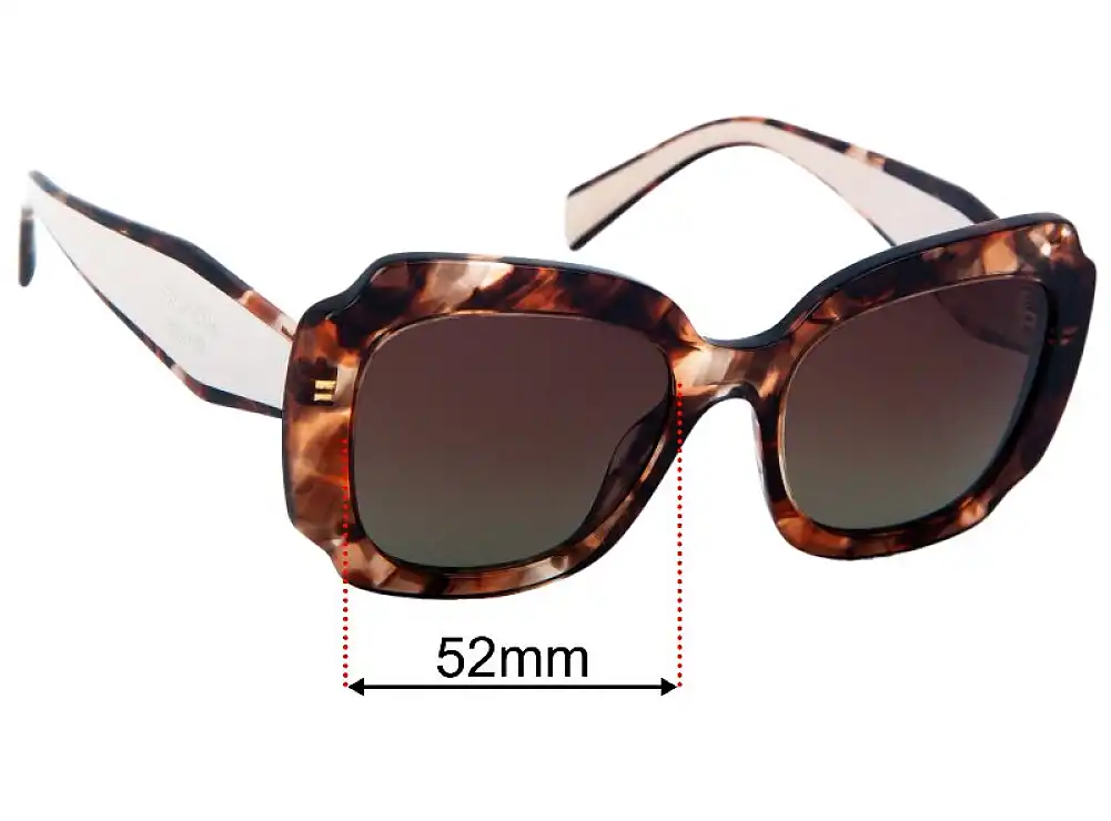 Sunglass Fix Replacement Lenses for Prada SPR16Y - 52mm Wide Sunglass Fix Replacement Lenses for Prada SPR16Y - 52mm Wide