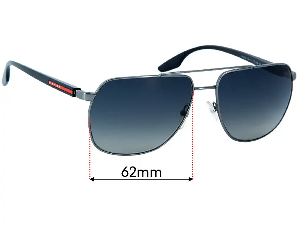 Sunglass Fix Replacement Lenses for Prada SPS55V - 62mm Wide Sunglass Fix Replacement Lenses for Prada SPS55V - 62mm Wide