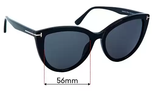 Sunglass Fix Replacement Lenses for Tom Ford TF915 Isabella - 56mm Wide Tom Ford TF915 Isabella Replacement Lenses 56mm wide