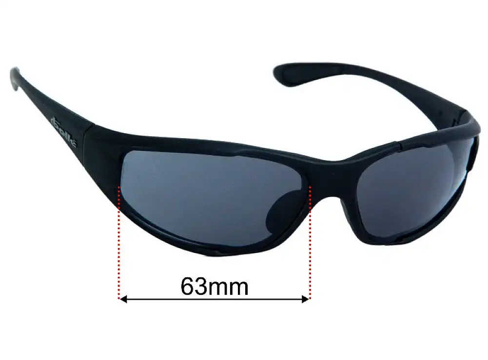 Sunglass Fix Replacement Lenses for Bolle Turbulence - 63mm Wide - Side View Sunglass Fix Replacement Lenses for Bolle Turbulence - 63mm Wide - Side View