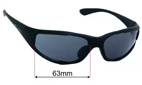 Sunglass Fix Replacement Lenses for Bolle Turbulence - 63mm Wide - Side View Bolle Turbulence Replacement Lenses 63mm wide - Side View