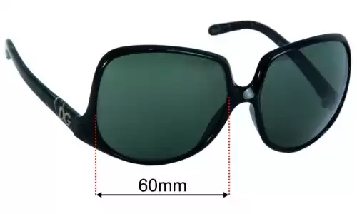Sunglass Fix Replacement Lenses for Dolce & Gabbana DG6033 - 60mm Wide - Side View Dolce & Gabbana DG6033 Replacement Lenses 60mm wide - Side View