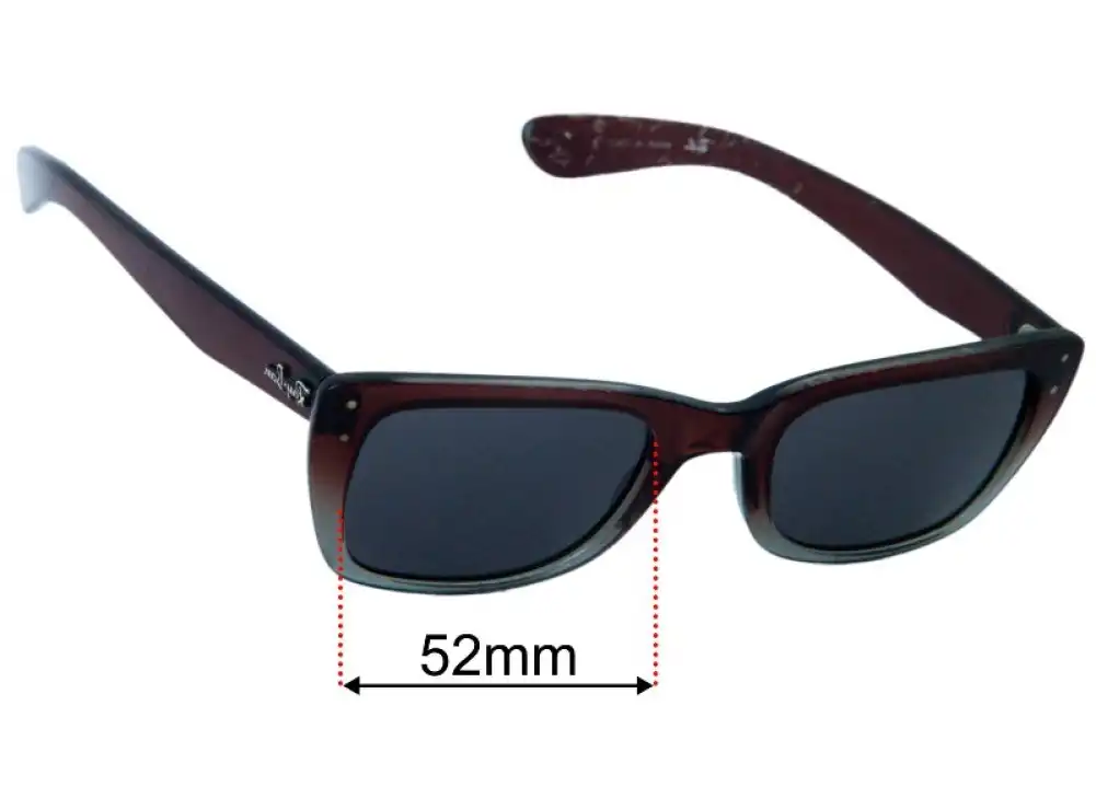 Sunglass Fix Replacement Lenses for Ray Ban RB4148 - 52mm Wide - Side View Sunglass Fix Replacement Lenses for Ray Ban RB4148 - 52mm Wide - Side View