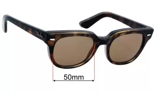 Sunglass Fix Replacement Lenses for Ray Ban RB4168 Meteor - 50mm Wide - Side View Ray Ban RB4168 Meteor Replacement Lenses 50mm wide - Side View