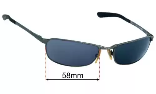 Sunglass Fix Replacement Lenses for Ray Ban RB3190 - 58mm Wide - Side View Ray Ban RB3190 Replacement Lenses 58mm wide - Side View