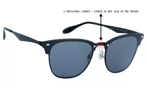 Sunglass Fix Replacement Lenses for Ray-Ban RB3576-N Blaze Clubmaster (2 INDIVIDUAL LENSES) - 69mm Wide Ray-Ban RB3576-N Blaze Clubmaster (2 INDIVIDUAL LENSES) Replacement Lenses 69mm wide