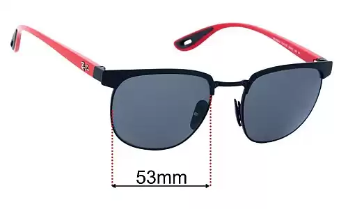 Sunglass Fix Replacement Lenses for Ray Ban RB3698-M Scuderia Ferrari Collection 53mm Ray Ban RB3698-M Scuderia Ferrari Collection Replacement Lenses 53mm wide