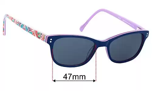 Sunglass Fix Replacement Lenses for Vera Bradley Delilah - 47mm Wide Vera Bradley Delilah Replacement Lenses 47mm wide