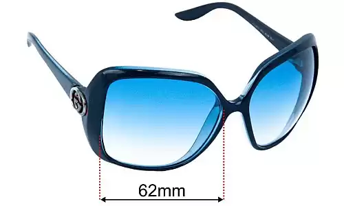 Sunglass Fix Replacement Lenses for Gucci GG3167/S - 62mm Wide Gucci GG3167/S Replacement Lenses 62mm wide