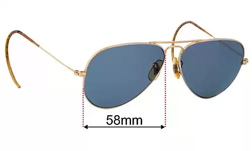 Sunglass Fix Replacement Lenses for Ray-Ban B&L Aviator USA Curved Arms - 58mm Wide Ray-Ban B&L Aviator USA Curved Arms Replacement Lenses 58mm wide