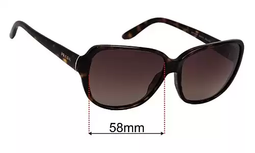 Sunglass Fix Replacement Lenses for Prada SPR05M - 58mm Wide Prada SPR05M Replacement Lenses 58mm wide